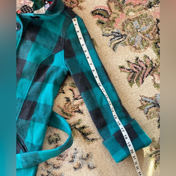 Vintage Penguin Wool Trench, Green/Black Buffalo Plaid, Fully Lined! Womens SM🔥 - Picture 12 of 14